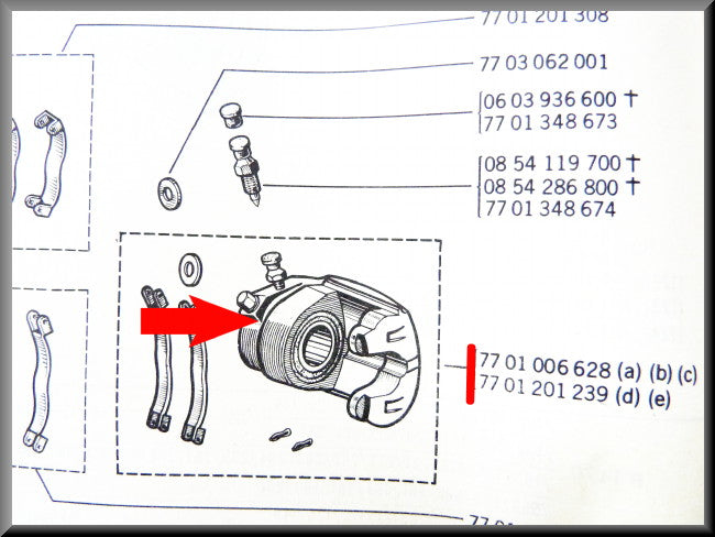 Remklauw voorzijde links – Renault 12 - Renault 15 - Renault 5  – OEM 7701006628