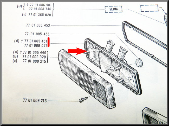 Feu arrière gauche – Renault 12 – OEM 7701009021