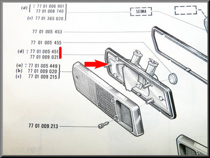 Feu arrière gauche – Renault 12 – OEM 7701009021