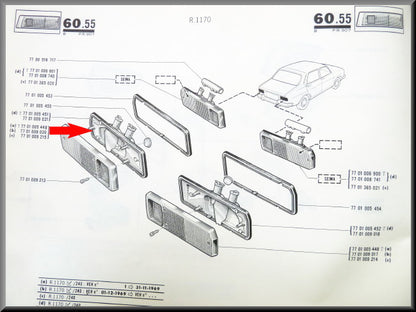 Feu arrière gauche – Renault 12 – OEM 7701009021