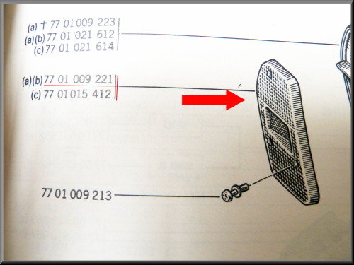 Achterlicht reflector links break – Renault 12 – OEM 7701009221