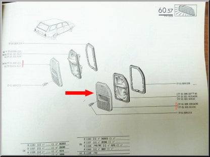 Achterlicht reflector rechts break – Renault 12 – OEM 7701009226