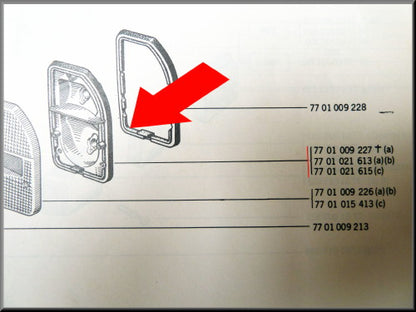 Achterlicht unit rechts – Renault 12 – OEM 7701009227