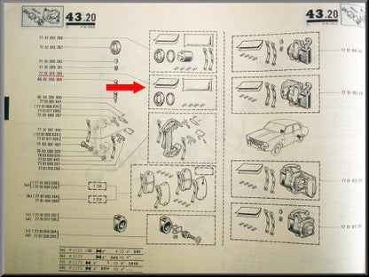Kit de réfection étrier arrière 36 mm – Renault 12 Gordini – Renault 17 - OEM 7701010289