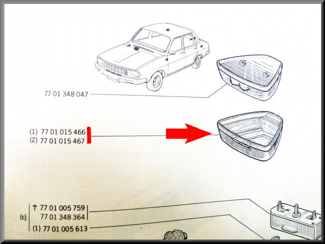 Dome light cover – Renault 12 – Renault 16 - OEM 7701015466