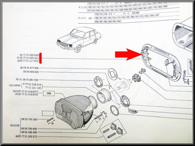 Headlamp mounting edge (manual)