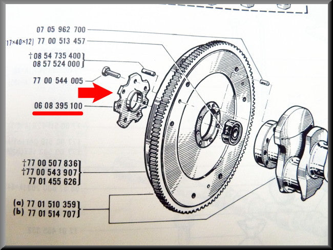 Borgring vliegwiel – Renault 12 Gordini – Renault 16 - Renault 17 OEM 0608395100