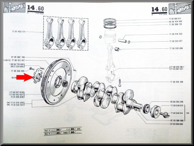 Borgring vliegwiel – Renault 12 Gordini – Renault 16 - Renault 17 OEM 0608395100