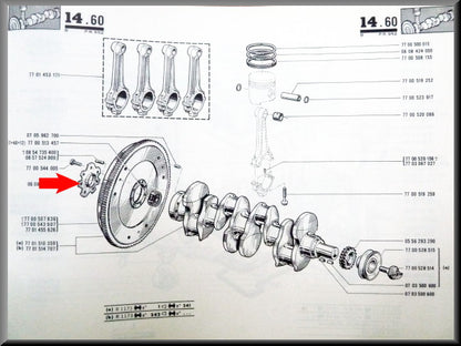 Borgring vliegwiel – Renault 12 Gordini – Renault 16 - Renault 17 OEM 0608395100