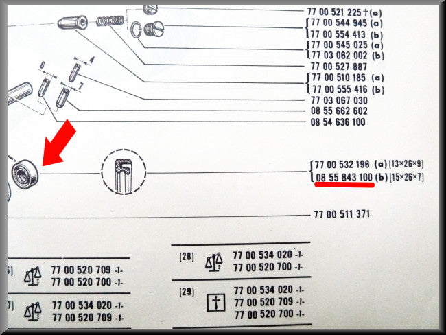 Joint spi de tringlerie (15x26x7 mm) – Renault 12 – Renault 15 - Renault 17 - OEM 0855843100