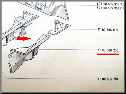Cache-aile avant gauche – Renault 12 – OEM 7700506256