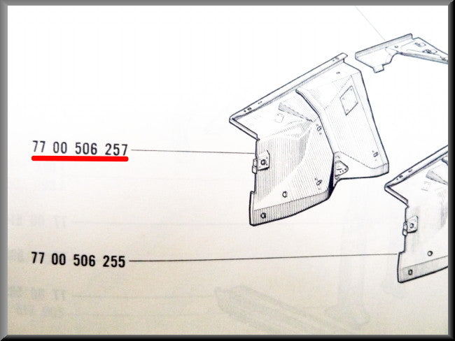 Front right inner fender – Renault 12 – OEM 7700506257