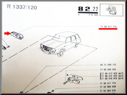 Slotvanger rechts – Renault 12 – OEM 7700517775