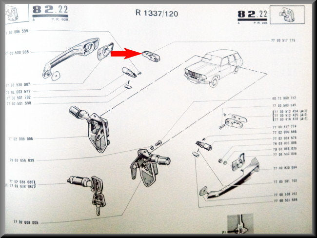 Slotvanger rechts – Renault 12 – OEM 7700517775