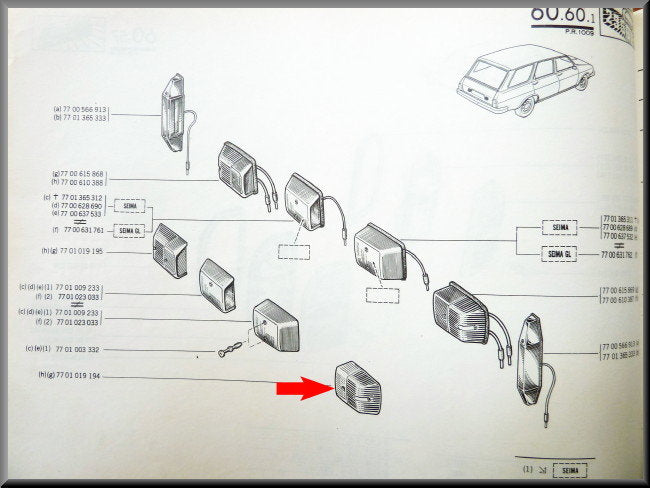 Kapje voor kentekenplaat verlichting – Renault 12 – OEM 7701019194