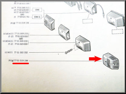 Kapje voor kentekenplaat verlichting – Renault 12 – OEM 7701019194