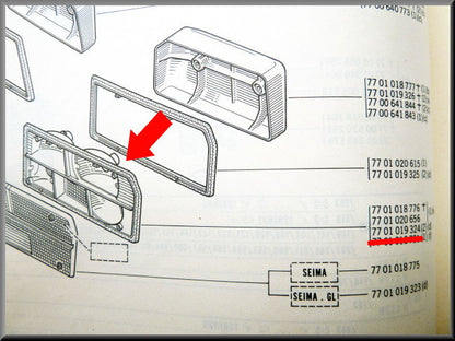 Achterlicht unit rechts – Renault 12 – OEM 7701019324