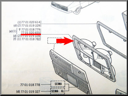 Feu arrière gauche – Renault 12 – OEM 7701020655