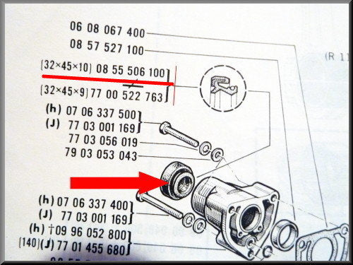 Camshaft oil seal (32x45x10 mm) – Renault 12 Gordini - Renault 16 - Renault 17 – OEM 0855506100