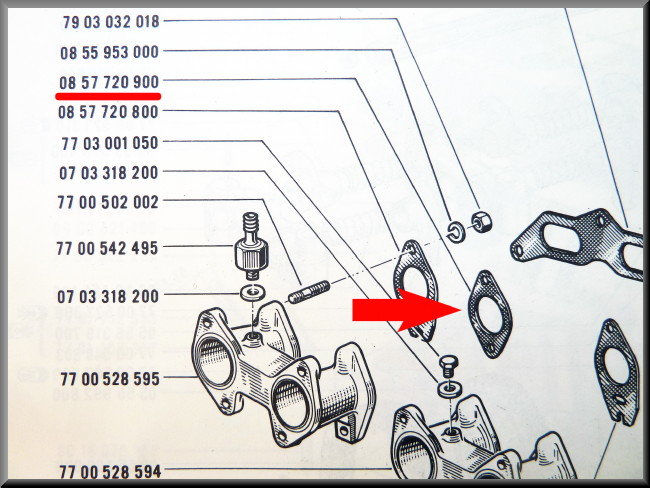 Intake Manifold Gasket – Renault 12 Gordini – Renault 16 - Fuego - OEM 0857720900