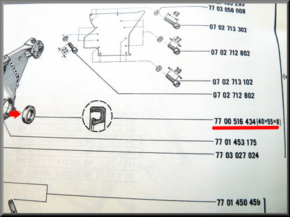 Crankshaft seal (40x55x8 mm) – Renault 12 – OEM 7700516434