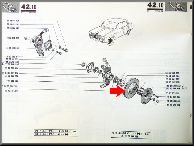 Remschijven – Renault 12 Gordini –  Renault Alpine A110 - Renault Alpine A310 - OEM 7700527559