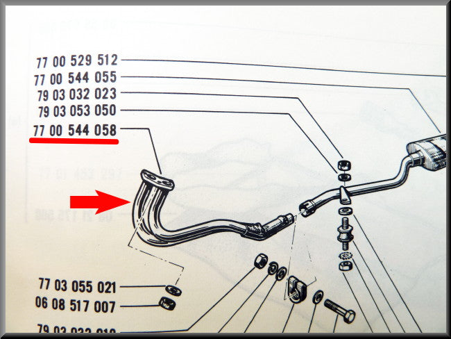 Voorpijp – Renault 12 Gordini – Renault 15 - Renault 17 -  OEM 7700544058