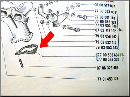 Exhaust downpipe to manifold gasket – Renault 12 Gordini – Renault 15 - Renault 17 - OEM - 7700566313