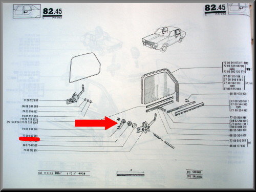 Manivelle lève-vitre – Renault 12 – Renault 16 - OEM 7700500081 – Occasion