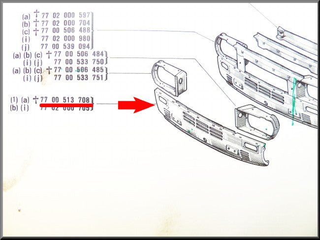 Frontplaat onderzijde – Renault 12 - OEM 5557