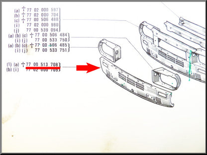 Frontplaat onderzijde – Renault 12 - OEM 5557