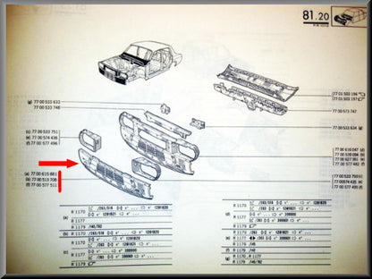 Frontplaat onderzijde – Renault 12 - OEM 5557