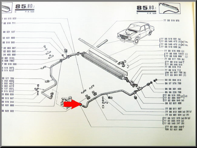 Kachelslang links – Renault 12 – OEM 7700522929