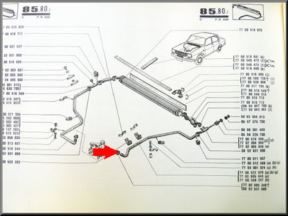 Kachelslang links – Renault 12 – OEM 7700522929