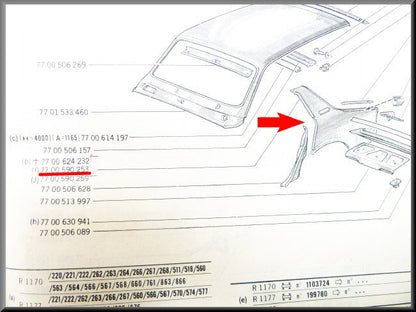 Achterscherm rechts – Renault 12 – OEM 7700590253