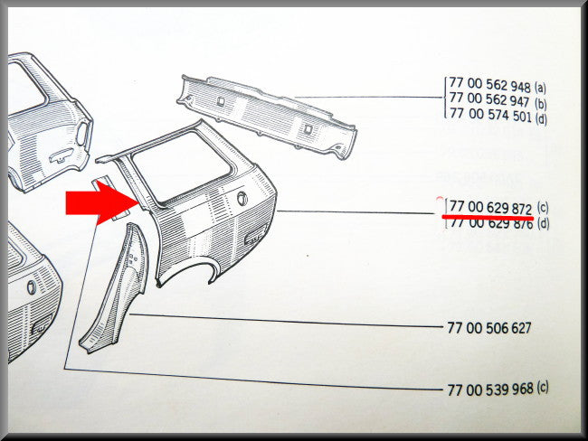Achterscherm links – Renault 12 Break – OEM 7700629872