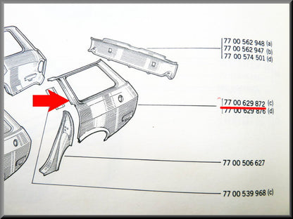 Achterscherm links – Renault 12 Break – OEM 7700629872