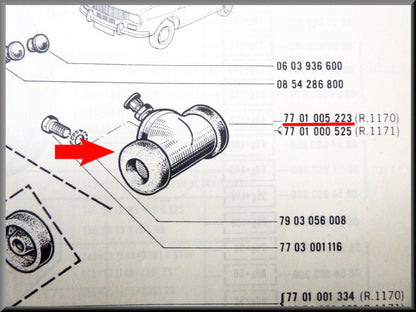 Wielrem cilinder achter links Bendix DBA – Renault 12 – OEM 7701005223