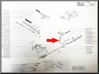 Handremkabel – Renault 12 Break – OEM 7701348284