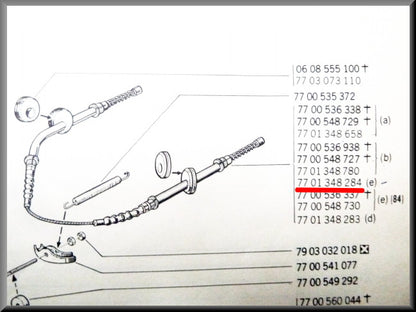 Handremkabel – Renault 12 Break – OEM 7701348284