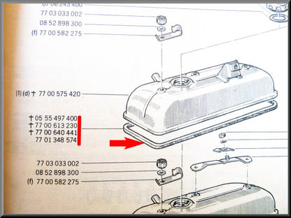 Valve cover gasket – Renault 12 – Renault 15 - Renault 5 - OEM 7701348574