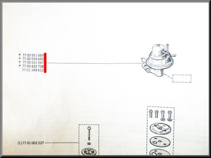 Benzinepomp – Renault 12 – Renault 15 - Renault 18 - OEM 7701348612 / 7700556887