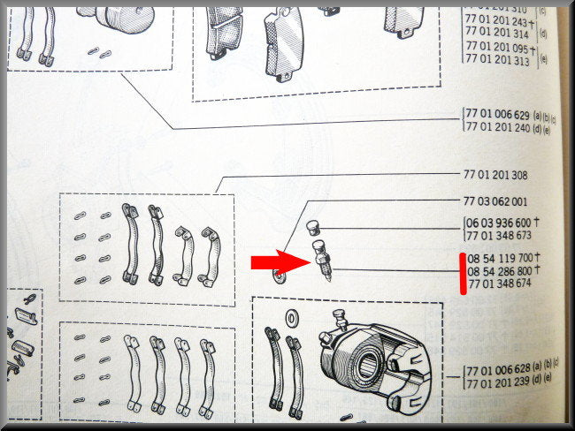 Ontluchtingsnippel – Renault 12 – Renault 16 - Renault 20 -  OEM 7701348674, 0854286800, 0854119700