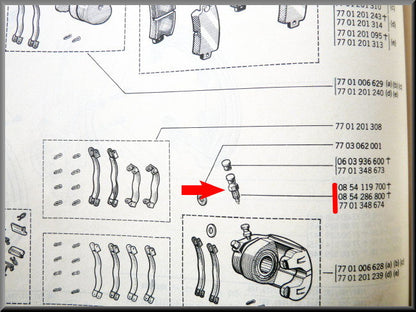 Ontluchtingsnippel – Renault 12 – Renault 16 - Renault 20 -  OEM 7701348674, 0854286800, 0854119700