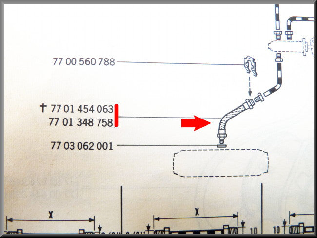 Remslangen voorzijde – Renault 12 – Renault 15 - Renault 16 - Renault 17 - OEM 7701348758