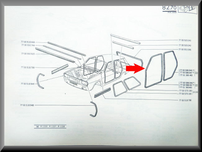 Joint en caoutchouc de porte – Renault 12 Renault 16 -
Renault divers - OEM 7701365483 / 7700586846