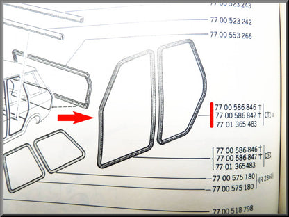 Joint en caoutchouc de porte – Renault 12 Renault 16 -
Renault divers - OEM 7701365483 / 7700586846