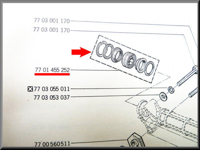 Revisieset stuurhuis 32 mm – Renault 12 –  Renault 15 - Renault 17 - OEM 7701455252
