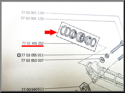 Revisieset stuurhuis 32 mm – Renault 12 –  Renault 15 - Renault 17 - OEM 7701455252