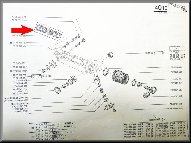 Revisieset stuurhuis 32 mm – Renault 12 –  Renault 15 - Renault 17 - OEM 7701455252
